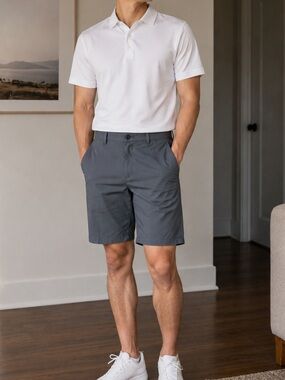 Nike Men's Charcoal Flat-Front Performance Shorts